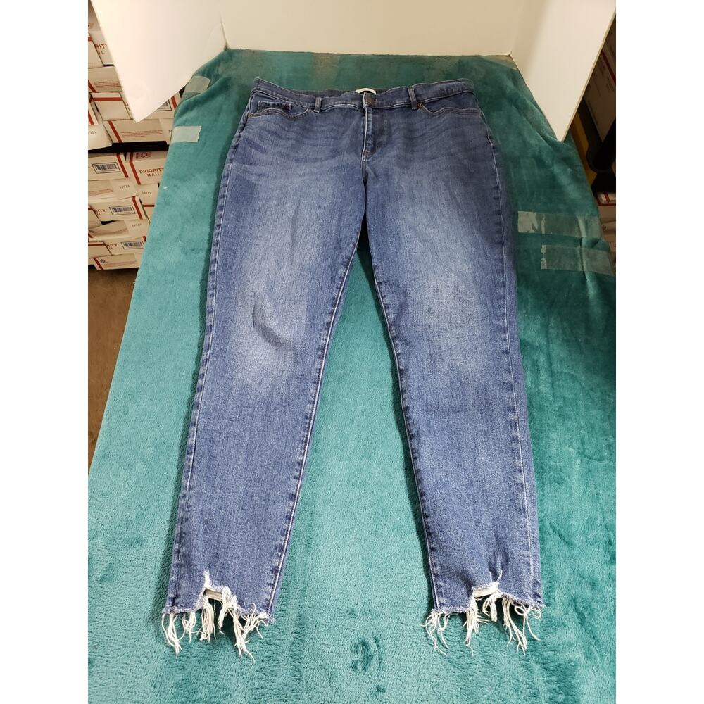 Loft Jeans Size 14 Womens Blue Denim Pants Mid Rise Ladies Modern Skinny